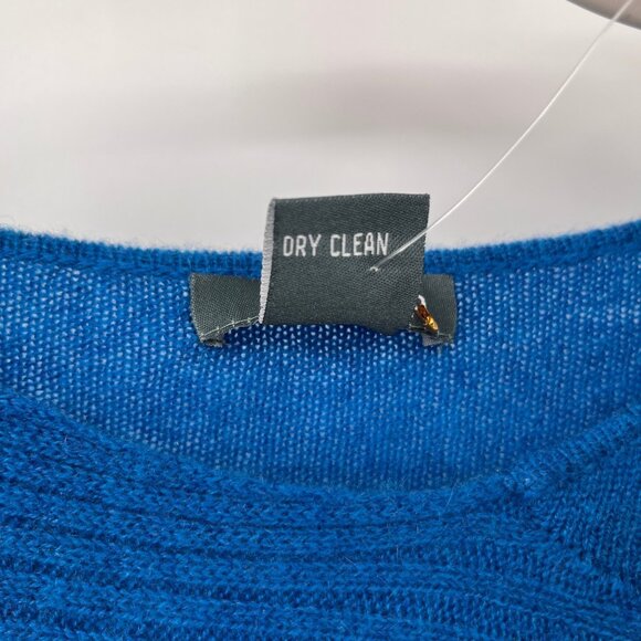 Griffen Cashmere Long Sleeve Sweater Size L Teal Blue Boat Neck Knit Pullover - Picture 10 of 10